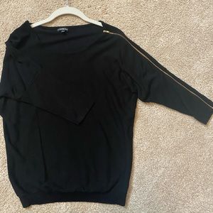 Express Black Sweater with Zipper Sleeve